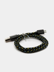 USB 2.0 - micro USB кабель для зарядки смартфона, тканевая оплетка кабеля, 1м