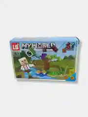 Бирюзовый конструктор My World "Майнкрафт" (Minecraft), 8 видов