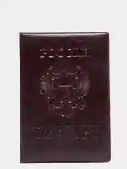 Обложка для паспорта, тиснение герб, цвет бордовый (vvv)