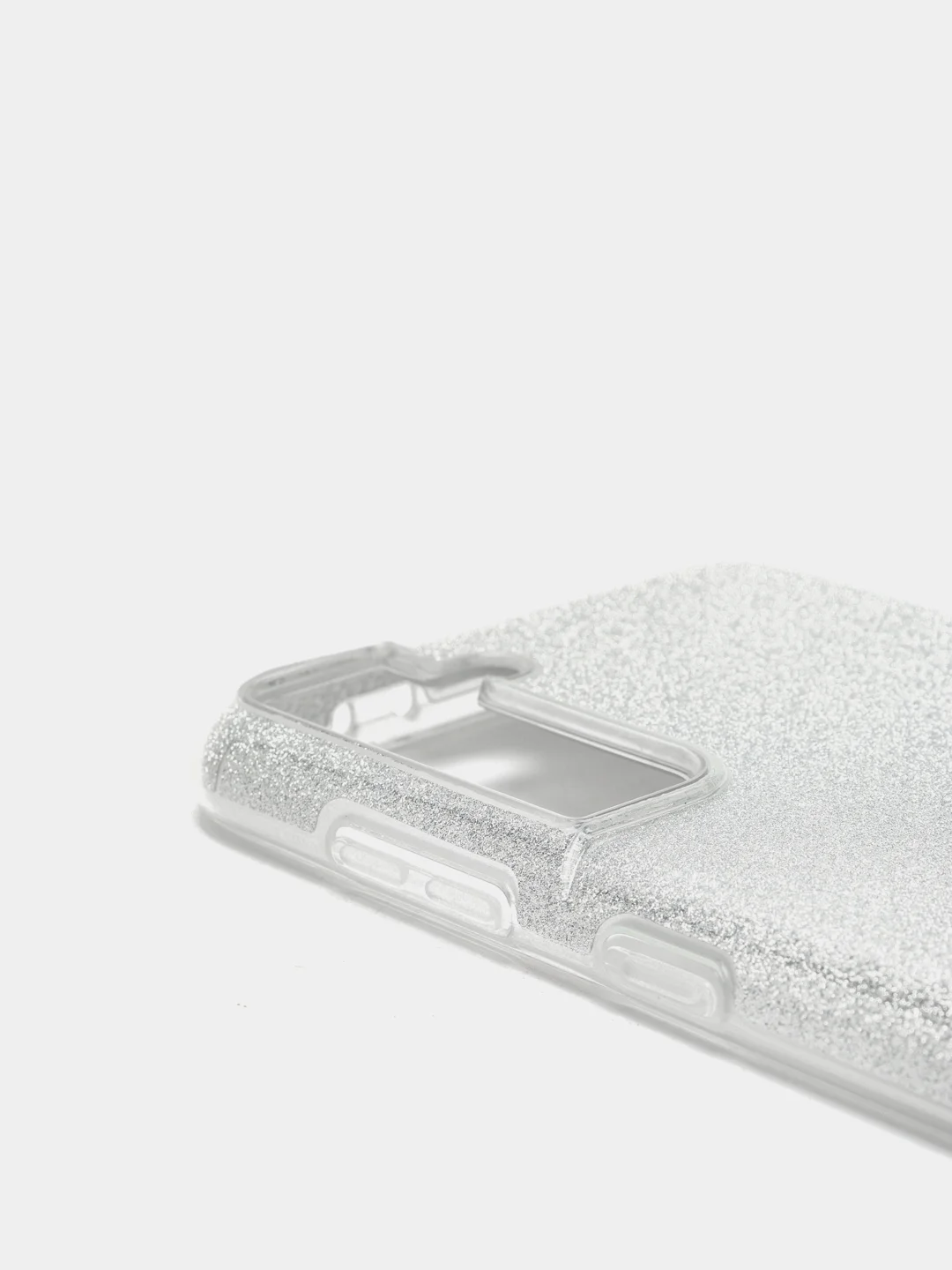 Серебряный чехол блестящий Samsung Galaxy S21 Plus накладка c блёстками Самсунг S21 +
