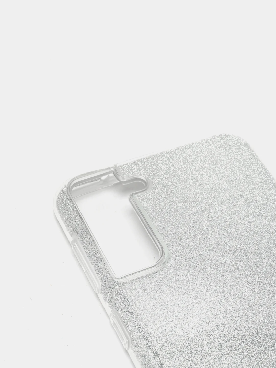 Серебряный чехол блестящий Samsung Galaxy S21 Plus накладка c блёстками Самсунг S21 +