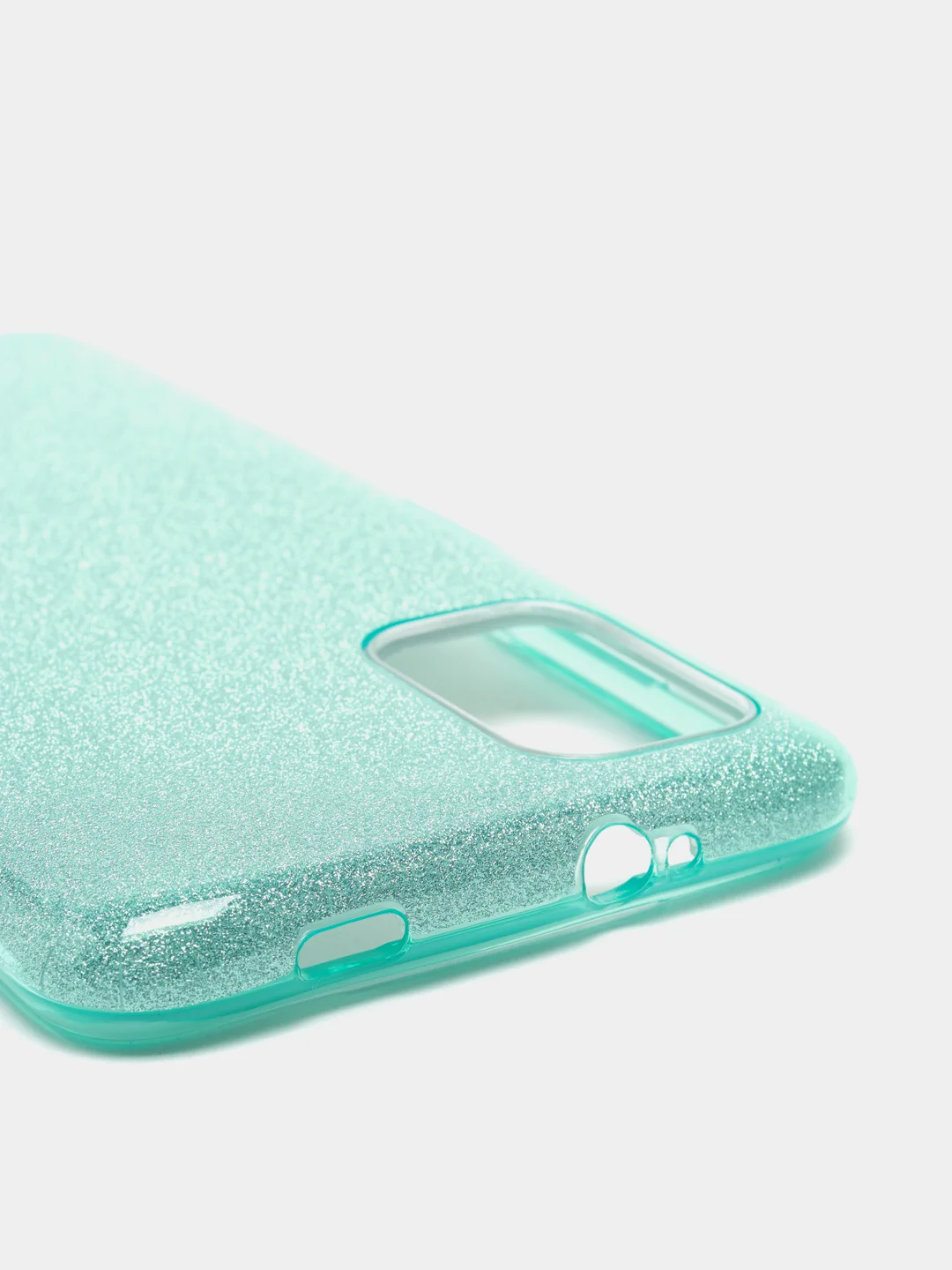 Бирюзовый чехол Xiaomi Poco M3 блестящий сияющий, накладка c блёстками Поко М3