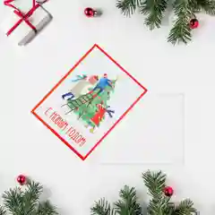 Открытка-комплимент "Новогодняя суета", 6 х 8 см