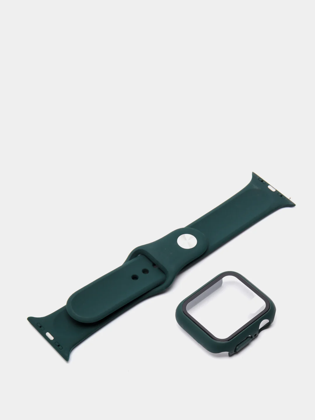 Зеленый силиконовый ремешок с корпусом для Apple Watch 38, 40, 42 и 44 мм