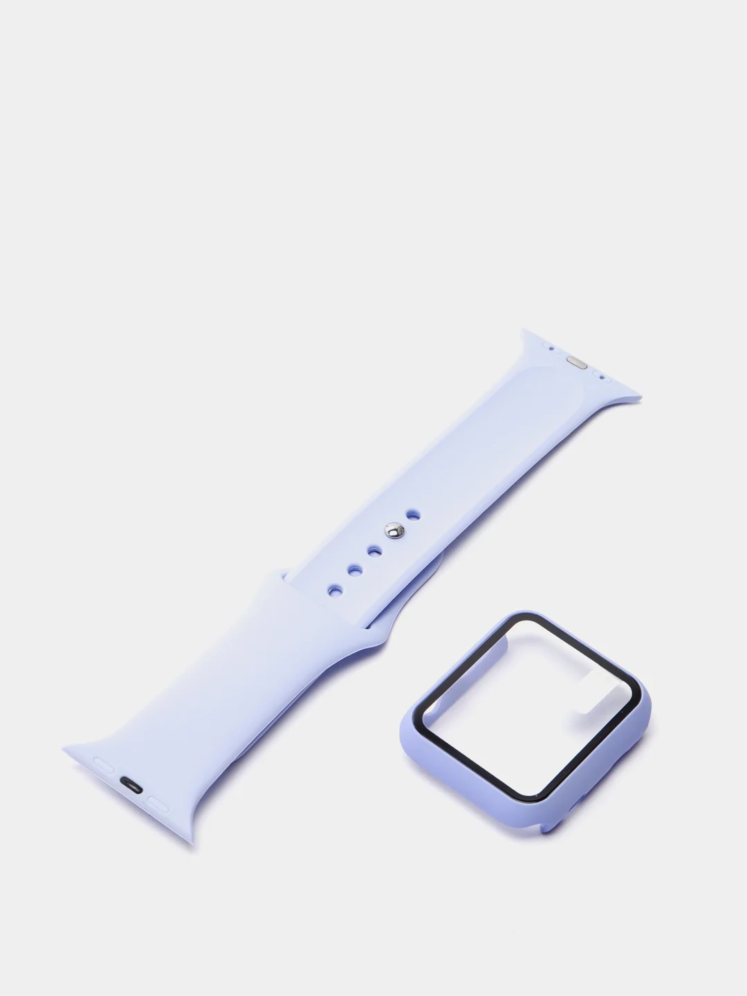 Лавандовый силиконовый ремешок с корпусом для Apple Watch 38, 40, 42 и 44 мм