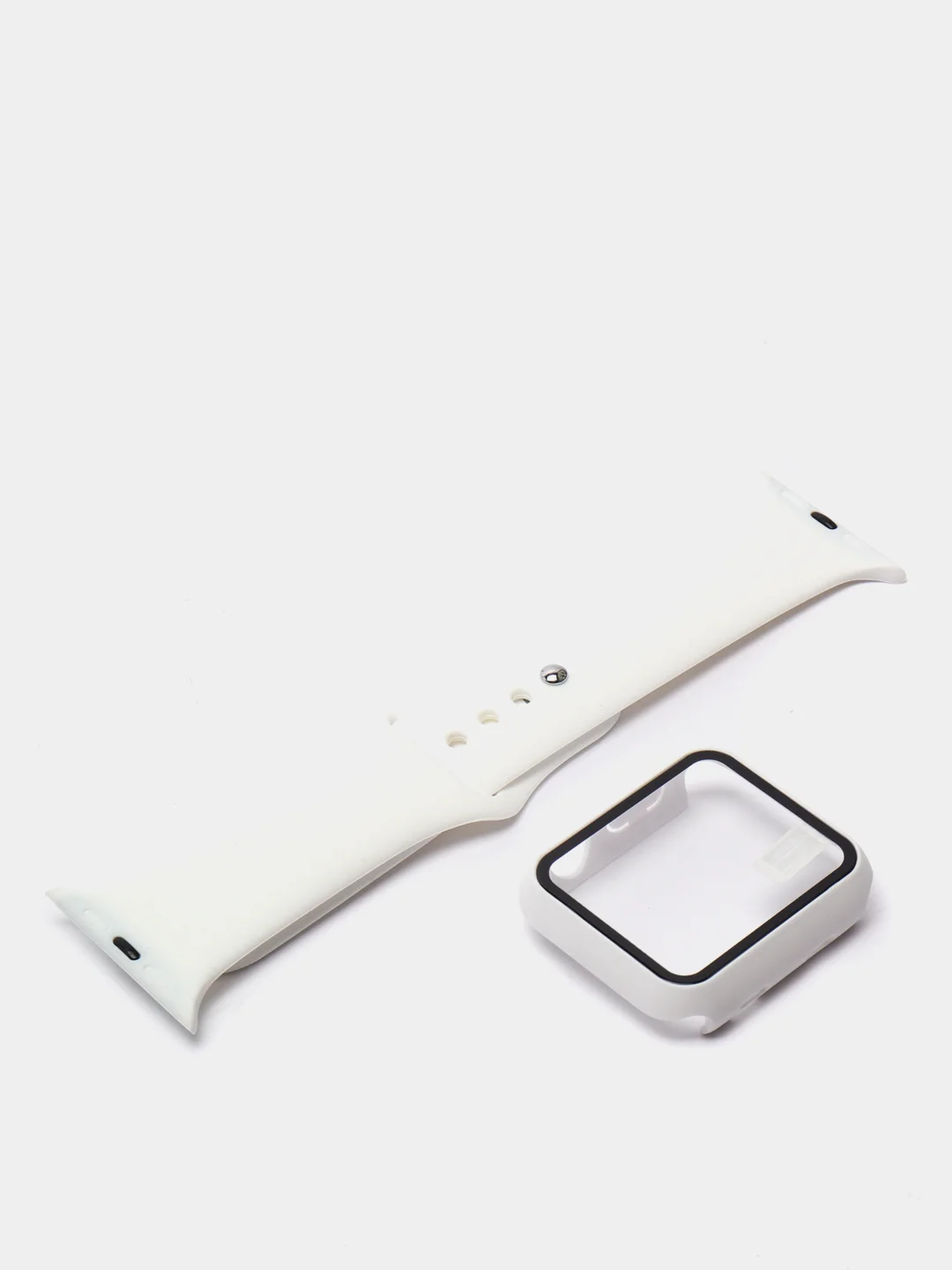 Белый силиконовый ремешок с корпусом для Apple Watch 38, 40, 42 и 44 мм