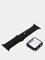 Черный силиконовый ремешок с корпусом для Apple Watch 38, 40, 42 и 44 мм