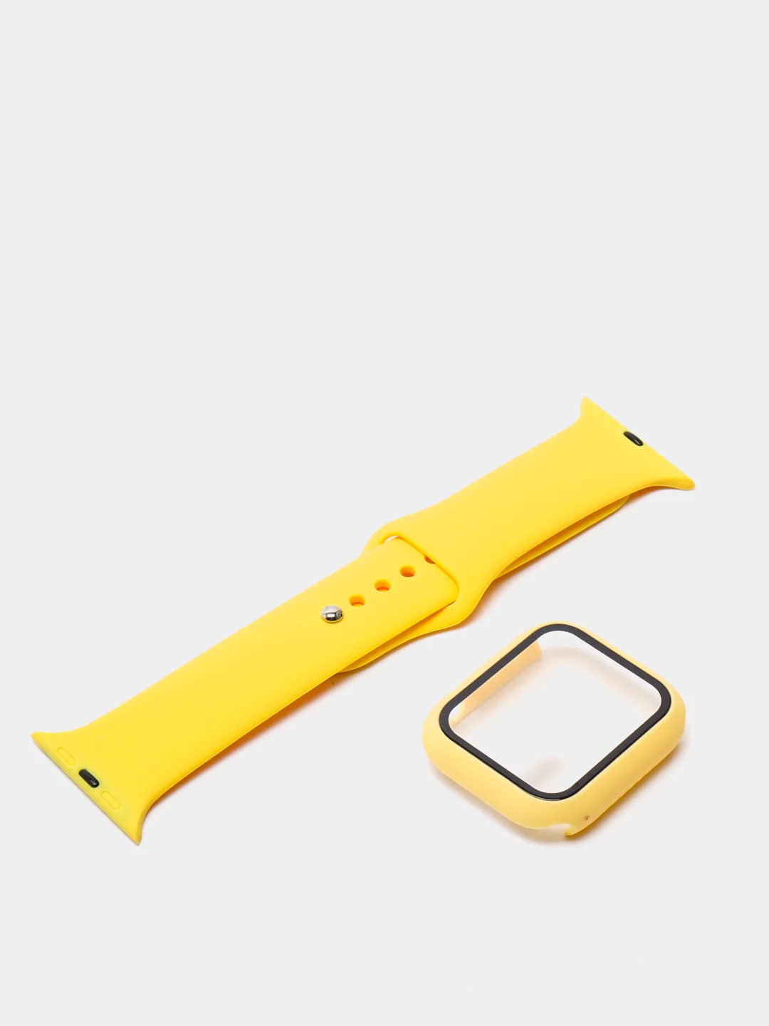 Желтый силиконовый ремешок с корпусом для Apple Watch 38, 40, 42 и 44 мм