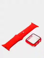 Красный силиконовый ремешок с корпусом для Apple Watch 38, 40, 42 и 44 мм