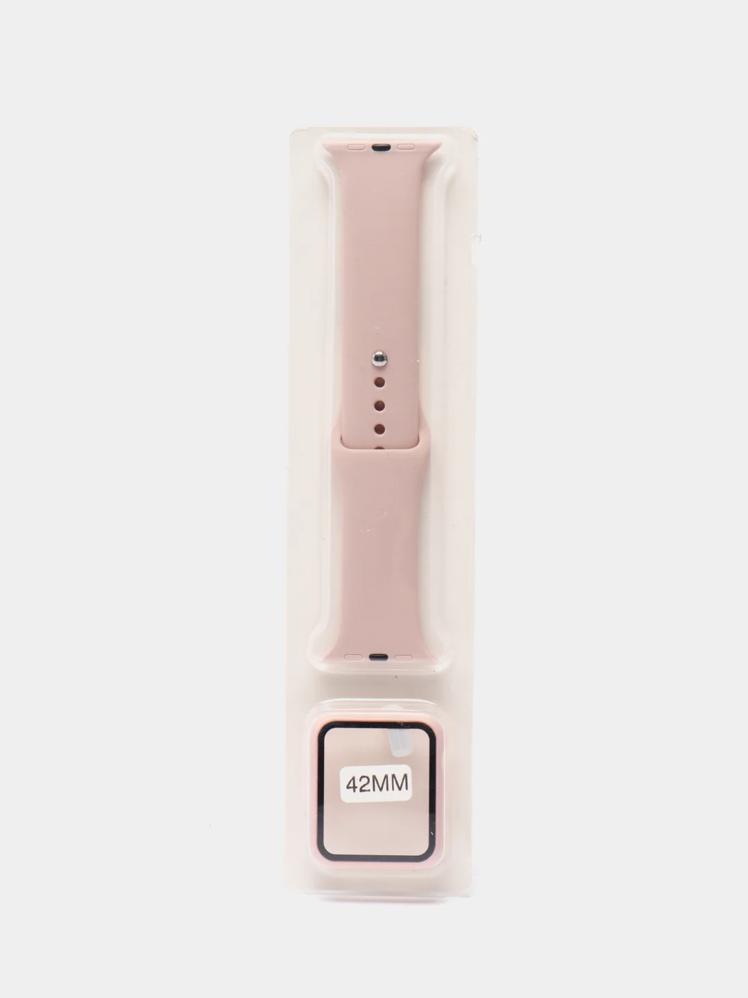 Розовый силиконовый ремешок с корпусом для Apple Watch 38, 40, 42 и 44 мм