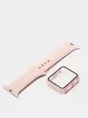 Розовый силиконовый ремешок с корпусом для Apple Watch 38, 40, 42 и 44 мм