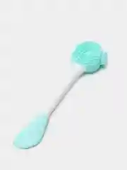 Бирюзовый силиконовая щеточка для умывания и масок с массажным эффектом