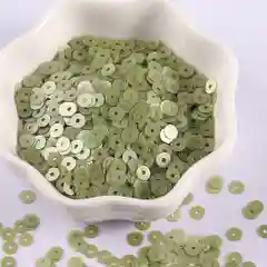 Зелёный хаки пайетки,  Матовые пайетки для вышивки и рукоделия, 4мм, 10 грамм