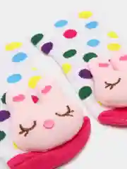 Белый носки пинетки детские антискользящие с игрушкой (0-12 месяцев)
