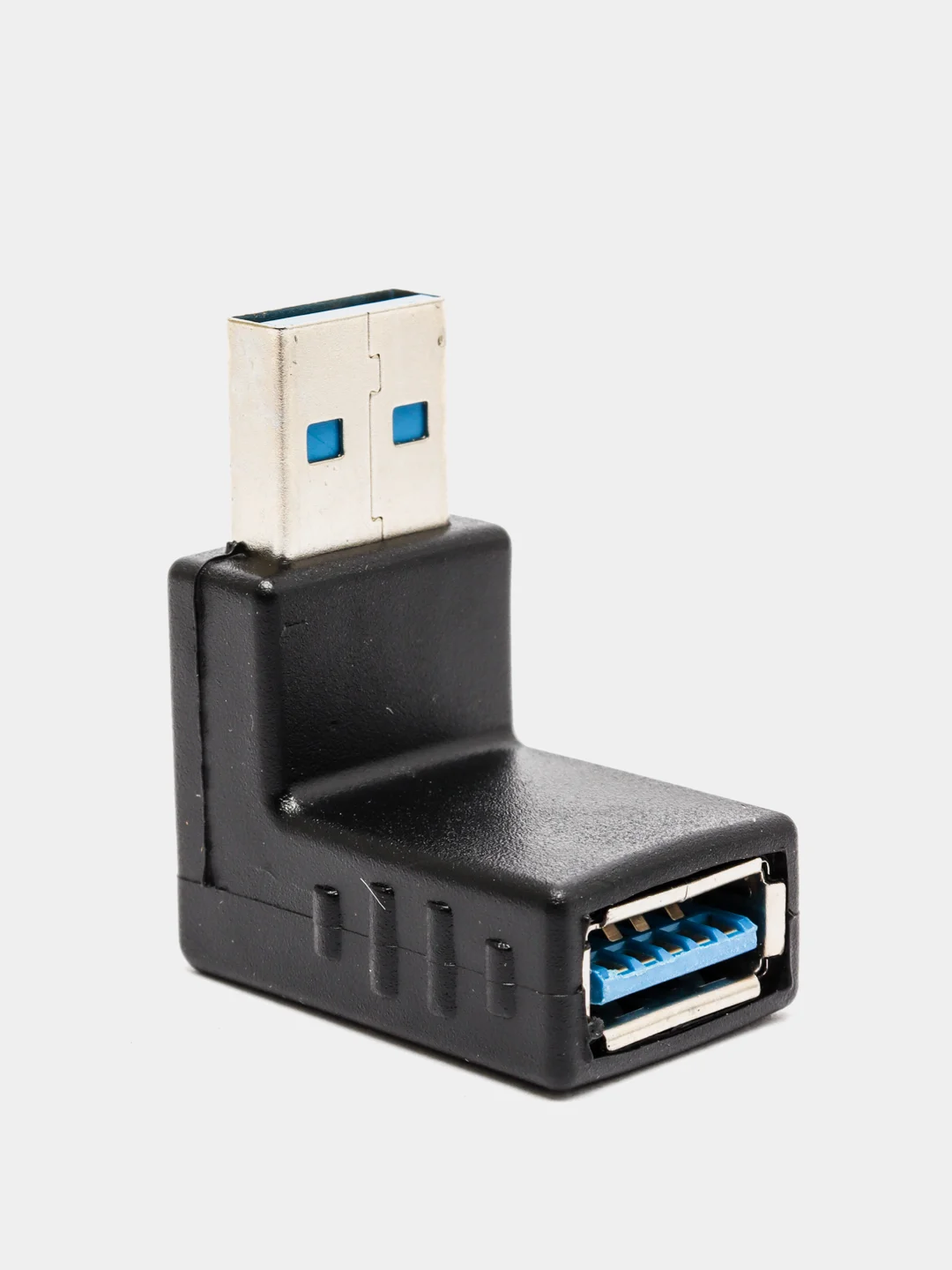 Черный поворотный адаптер переходник, угловой USB 2.0, штекер USB гнездо 360 градусов