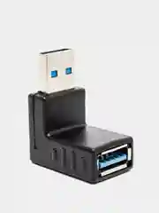 Черный поворотный адаптер переходник, угловой USB 2.0, штекер USB гнездо 360 градусов