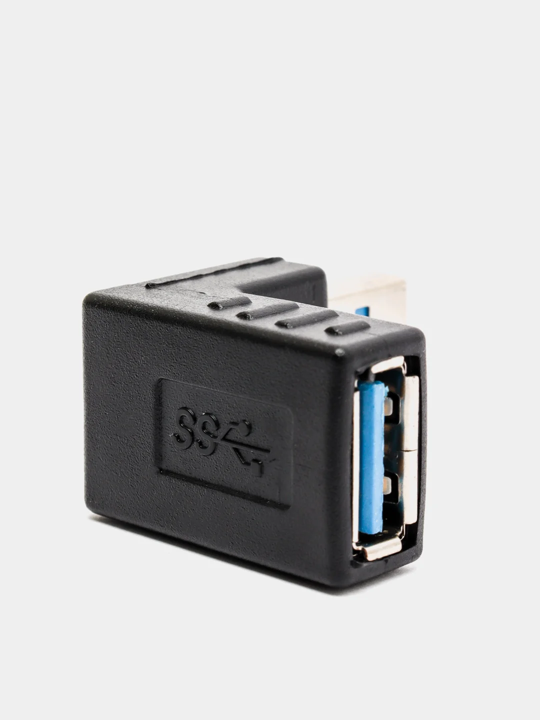 Черный поворотный адаптер переходник, угловой USB 2.0, штекер USB гнездо 360 градусов