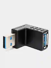 Белый поворотный адаптер переходник, угловой USB 2.0, штекер USB гнездо 360 градусов