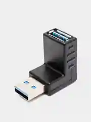 Белый поворотный адаптер переходник, угловой USB 2.0, штекер USB гнездо 360 градусов