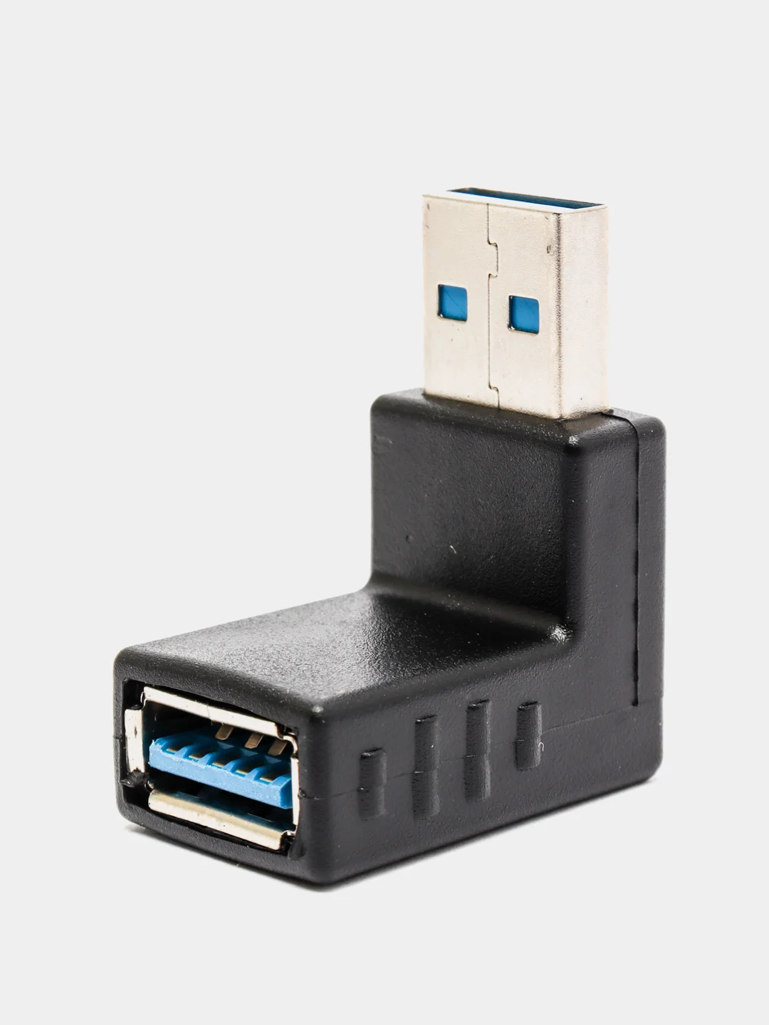Черный поворотный адаптер переходник, угловой USB 2.0, штекер USB гнездо 360 градусов