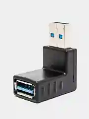 Черный поворотный адаптер переходник, угловой USB 2.0, штекер USB гнездо 360 градусов