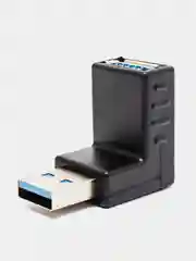 Белый поворотный адаптер переходник, угловой USB 2.0, штекер USB гнездо 360 градусов