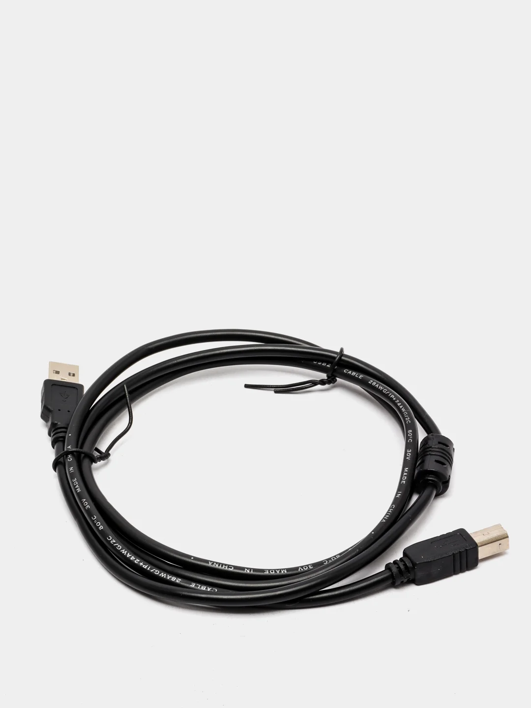 Черный кабель USB 2.0 A (AM) - USB B (BM) для подключения принтера с ферритовыми кольцами, 1,45 м