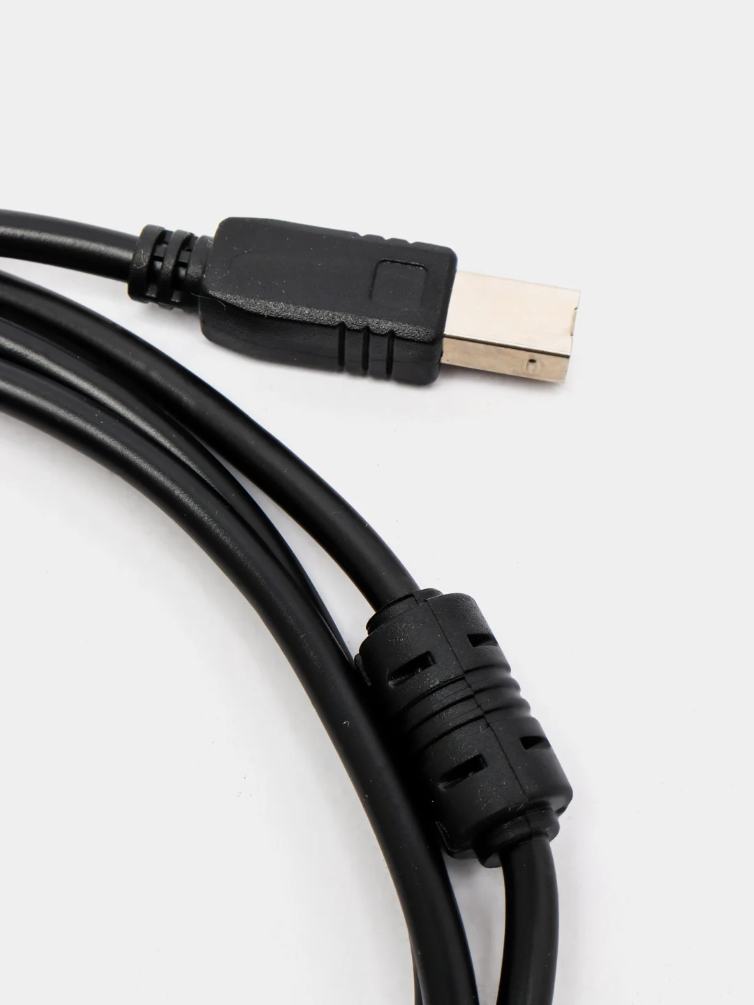 Черный кабель USB 2.0 A (AM) - USB B (BM) для подключения принтера с ферритовыми кольцами, 1,45 м