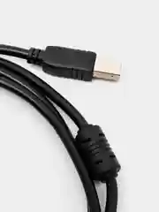 Черный кабель USB 2.0 A (AM) - USB B (BM) для подключения принтера с ферритовыми кольцами, 1,45 м