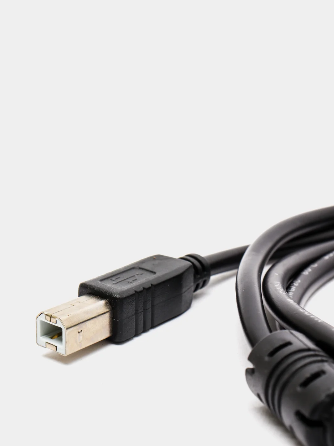 Черный кабель USB 2.0 A (AM) - USB B (BM) для подключения принтера с ферритовыми кольцами, 1,45 м