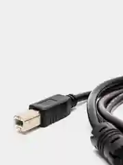 Черный кабель USB 2.0 A (AM) - USB B (BM) для подключения принтера с ферритовыми кольцами, 1,45 м