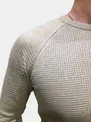 Бежевый лонгслив мужской