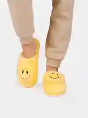 Желтый тапочки домашние женские Смайлики