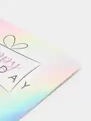 Открытка поздравительная с голографией "Happy birthday" 5 х 10 см"