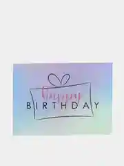 Открытка поздравительная с голографией "Happy birthday" 5 х 10 см"