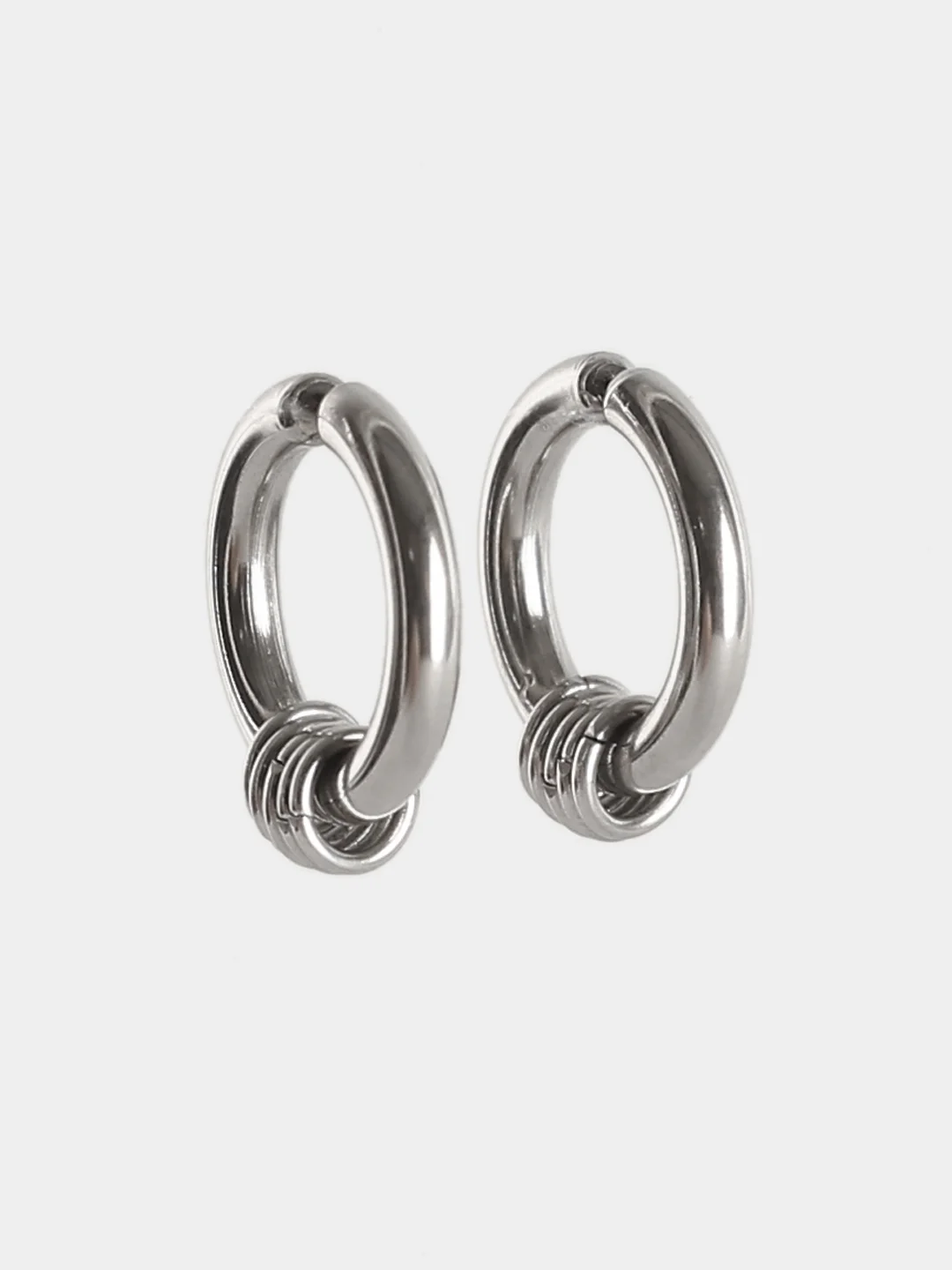 Серебряный серьги - клипсы из медицинской стали, 2 штуки
