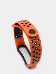 Оранжевый ремешок для Xiaomi Mi Band 5 / 6 / 7 cиликоновый спортивный (Сяоми ми бенд))