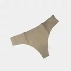 Бежевый стринги, трусы бесшовные с рисунком