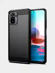 Черный чехол Xiaomi Redmi Note 10 / Note 10S, имитация вставок под карбон