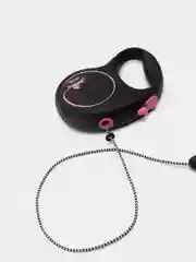 Поводок-рулетка для выгула собак Flexi Black Design трос М, 5м 20кг, розовый