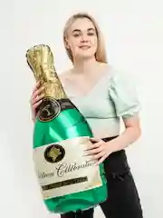 Зеленый шары "Фужер", "Бутылка Шампанское", "Кружка пива" на день рождения большие