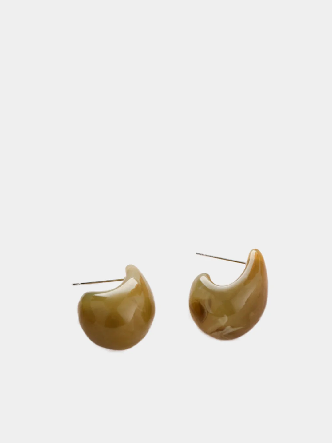 Зелёный хаки серьги из смолы, 3 цвета