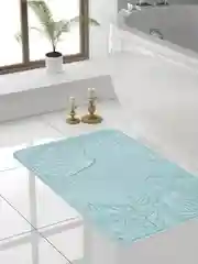 Коврик для ванной DeNASTIA "РАКУШКИ" memory foam 50x70см, голубой
