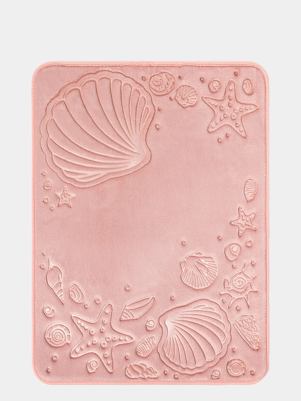 Коврик для ванной DeNASTIA "РАКУШКИ" memory foam 50x70см, розовый
