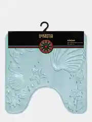 Коврик для туалета DeNASTIA "РАКУШКИ" memory foam 50x50см, голубой