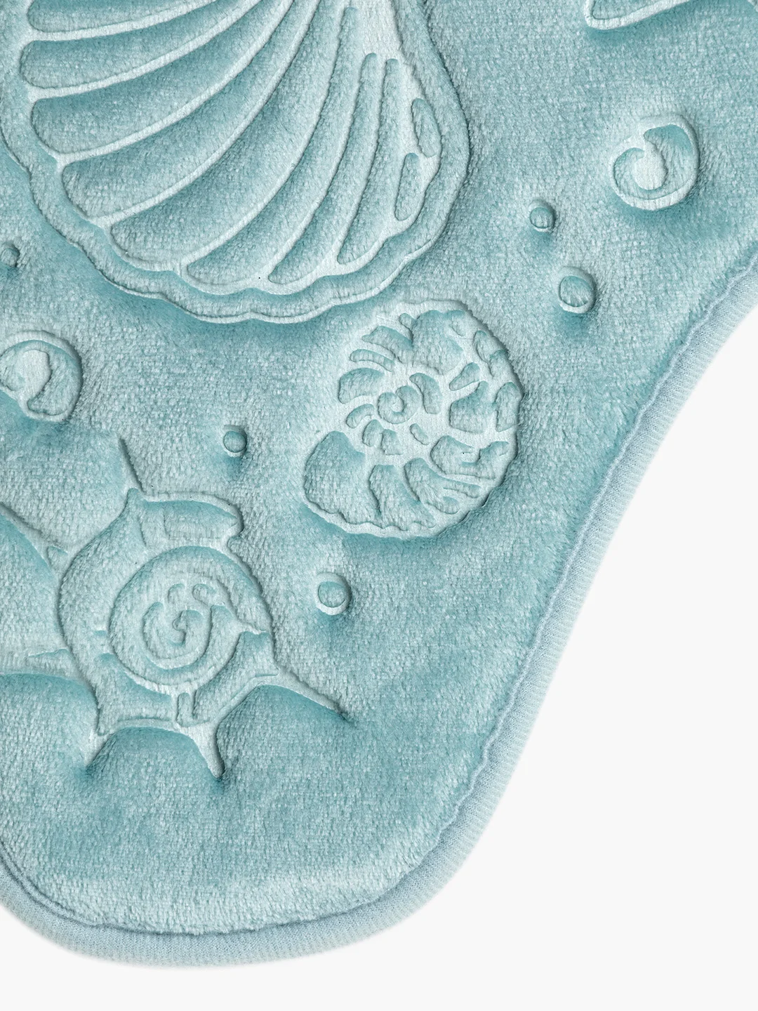 Коврик для туалета DeNASTIA "РАКУШКИ" memory foam 50x50см, голубой