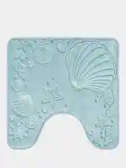 Коврик для туалета DeNASTIA "РАКУШКИ" memory foam 50x50см, голубой