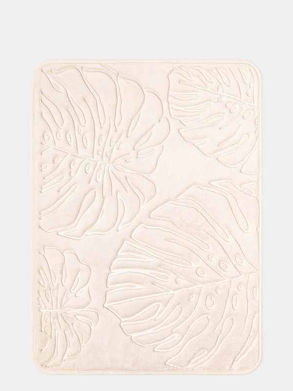 Коврик для ванной DeNASTIA "ТРОПИКИ" memory foam 50x70, молочный