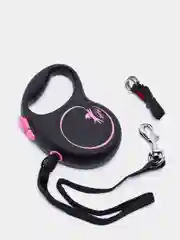 Поводок-рулетка для выгула собак Flexi Black Design трос S, 5м 12 кг, розовый