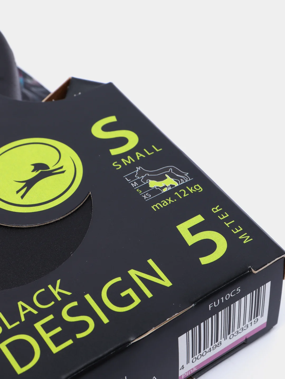 Поводок-рулетка для выгула собак Flexi Black Design трос S, 5м 12 кг, розовый